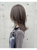 くびレイヤーエモージュ前髪モテベージュレイヤーミディ/高円寺