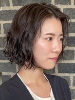 トップヘアーラウンジ 知立(TOP HAIR Lounge)&nbsp;知立大人可愛い濡れ髪ウェービーボブアッシュブラウン前髪なし