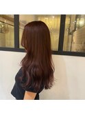 韓国風カラー/チェリーレッド/顔周りカット/韓国ヘアー