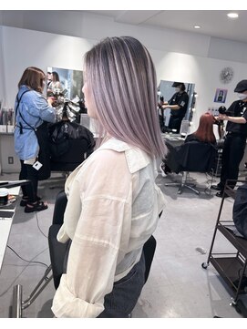 キング 梅田(K!ng) 【梅田】バレイヤージュカラーケアブリーチラベンダーカラー