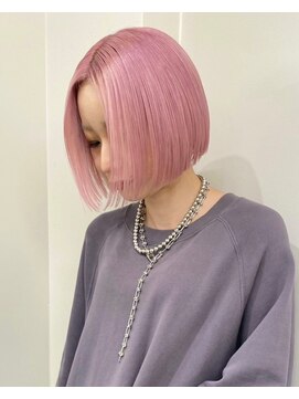 ベレーザ 渋谷(BELEZA) 5312艶髪ベビーピンクタンバルモリボブオンブレホワイトピンク