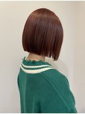 ぱつっとボブ/チェリーレッド