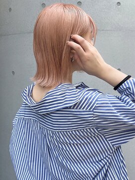 ラミエバイメルト 下北沢(lamie by melt) 花田/ボブ/切りっぱなしボブ/ピンクベージュ/オレンジ/下北沢