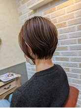 ステアー(stair) くびレイヤーベージュ前髪あり小顔ショート