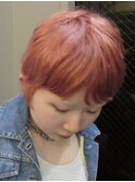 ベリーショート×コーラルピンク