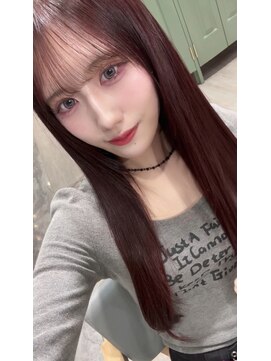 ラベスト キョウト(LOVEST) 髪質改善◆ワインレッドカラー◆シースルーバンク