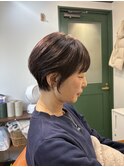 レイヤー/ショートボブ/くびれ/30代40代/切りっぱなし/市川/小岩