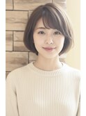 30代40代大人可愛いボブスタイル　ひし形ボブ