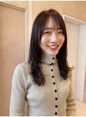 【晴音】ミディアムレイヤー/ラベンダーブラウン/20代