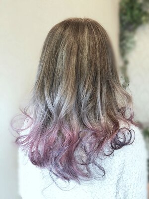 【外国人風ハイ透明感カラー】ブリーチ無しでも赤みを抑えて透明感のあるヘアカラーを実現☆