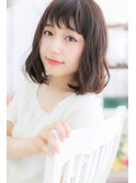 ほんのり揺らめく♪ブラウンピンクカラーエアリーボブ