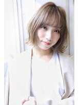 ブレンドバイハピネス(Blend by happiness)&nbsp;ミルクティーブラウン　ふわふわボブ ミニボブ シースル前髪