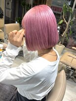 サンク 原宿 表参道(cinq)&nbsp;ダブルカラーピンクベージュケアブリーチミニボブナチュラルボブ