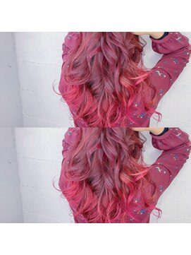 キジ(KIJI) ワインレッド×チェリーレッド×外国人風グラデーションカラー