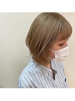 ヘアメイク アージュ 大野城 下大利店(HAIR MAKE age) ニュアンスボブ×カーキベージュ　20代30代40代
