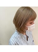 ニュアンスボブ×カーキベージュ 20代30代40代