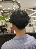 ハイライト/マッシュパーマ/ウルフ/アッシュブラック/波巻き