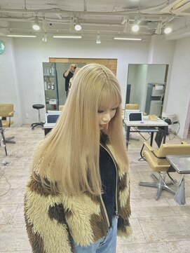アジールヘア 所沢プロペ通り店(agir hair) ヘルシーロング美髪ブロンドベージュケアカラー練馬所沢