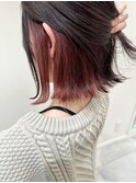 つや髪カシスピンクインナーカラー×切りっぱなしボブ【大宮】