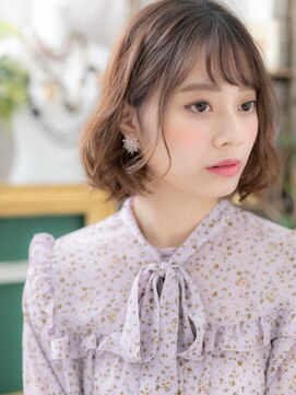カバーヘア ブリス 北浦和(COVER HAIR bliss) 斜めバング前髪パーマ切りっぱなしボブディh3北浦和20代30代40代