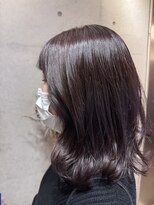 アチーブ ヘア デザイン(achieve hair design)&nbsp;ブリーチなしカラー透明感パープルブラウンナチュラルくびれヘア