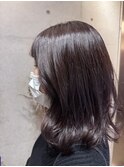 ブリーチなしカラー透明感パープルブラウンナチュラルくびれヘア