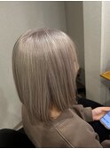 ブリーチカラー/ブロンドベージュ/ボブ/上大岡