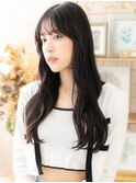 韓国風巻きシースルーバングゆるふわロングh3戸頭20代30代40代