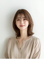 e.m.a プレミアムビューティーサロン 栄駅店(e.m.a PREMIUM BEAUTY SALON)&nbsp;グレージュ/イメチェン/外ハネボブ/美髪/ワイドバング/髪型