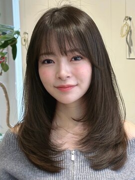 ノイ 銀座(noi) 顔周りレイヤーカットくびれヘアミルクティーベージュカラー