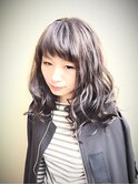 ショートバングが似合うナチュラルウエーブ/透け感グレージュ★