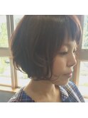 ふわっとボブ/ボブパーマ/ぱっつん前髪