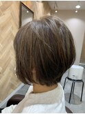ハイライト・パールベージュ・ショートボブ