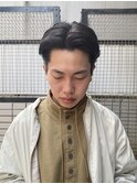 刈り上げないナチュラルセンターパートかきあげメンズスタイル
