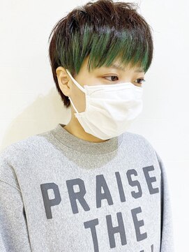 モリオ フロム ロンドン 成増店 【morio成増/玉井】マッシュショート　グリーン　インナー