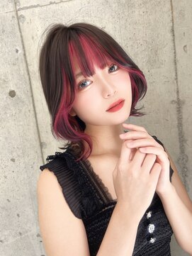 ロンド クラン 岡崎(Lond Clan) 小顔ヘア　ヌーディーカラー　韓国ボブ　切りっぱなしボブ