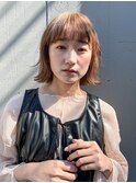 切りっぱなしボブ/エアリーロング/美髪/ピンクブラウン/表参道