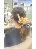 卒業式ヘアセット。