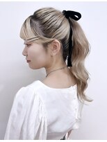 ポニーテール　韓国風ヘア　アイドルヘア