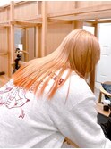 Say.ロングレイヤーホワイトグレージュミニウルフお団子ヘア