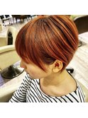 似合わせカット/ミニマムショート◎/アプリコットオレンジカラー