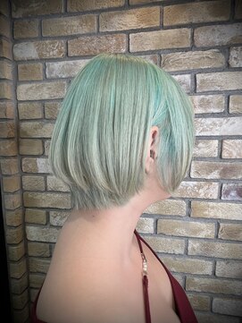 モナン 渋谷(Monan) ショートボブ×ライムホワイト