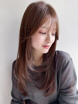 リヤン 表参道(lyann) 外ハネボブモテ髪愛されミディアムレイヤーカット斜めバング