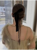 結婚式お呼ばれ二次会ヘア今時のカチモリヘアアレンジ