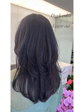 リフ(LIF by MIRROR TALK) ふんわり巻き髪最強レイヤー×暗髪ラベンダー