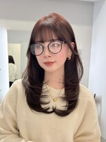 リエル 京都四条烏丸(Liyelle)&nbsp;小顔外ハネミディアムアッシュ20代30代40代くびれミディ韓国ヘア