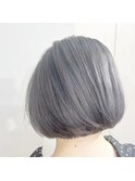 ミニボブ×透明感グレー