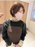 *滝田*小顔ショートボブ似合わせカットツヤ髪ブラウン20代30代