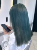 ディープグリーン/ブリーチ/個性カラー/髪質改善