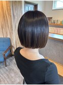 ココアブラウン大人可愛い丸みシルエットミニボブ20代30代40代